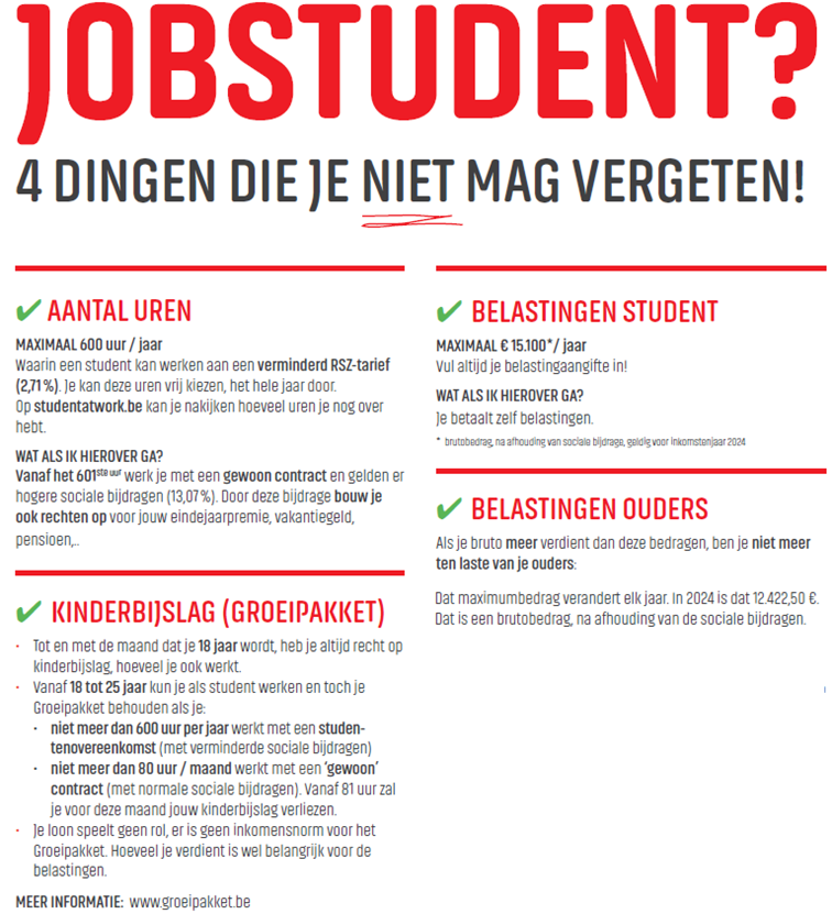 4 dingen jobstudent